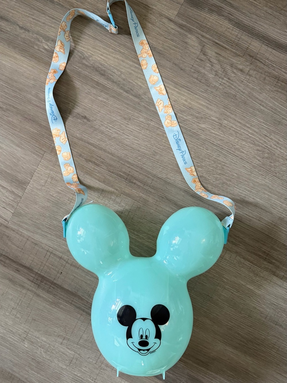 Disney Mint Green Mickey Head Crossbody Bag with Patterned Strap